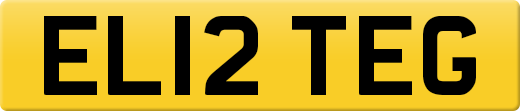 EL12 TEG private number plate